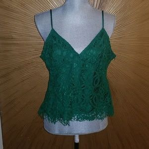 *NWT Kelly Green lace camisole